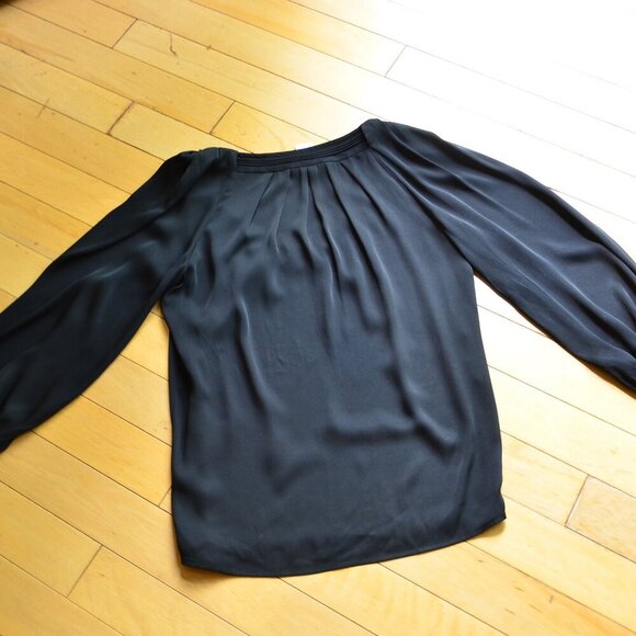 Diane Von Furstenberg Cahil Silk Black Top Blouse Size 8 - Picture 8 of 9
